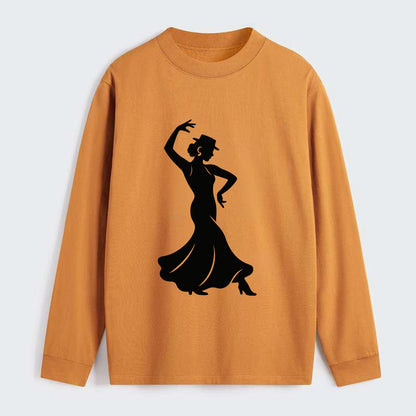 Flamenco dancer passionate stance - Classic Long Sleeve Shirt - Orange