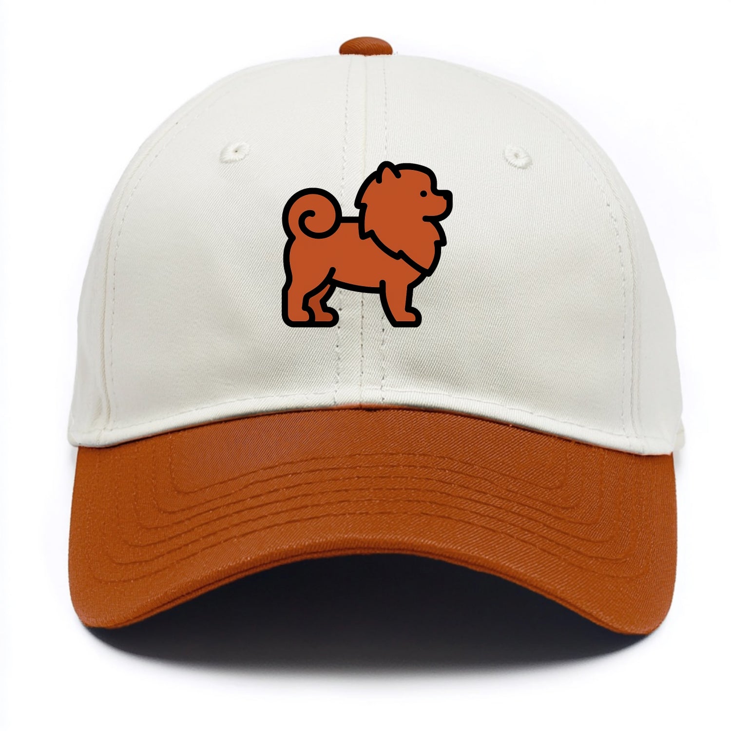Chow Chow - Red fluffy flat side profile - Two Tone Cap - Orange