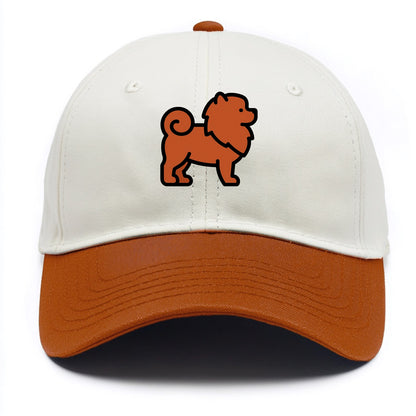 Chow Chow - Red fluffy flat side profile - Two Tone Cap - Orange