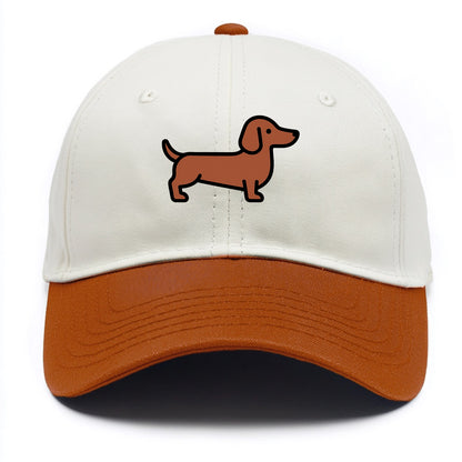 Dachshund - Red/brown smooth flat side profile - Two Tone Cap - Orange