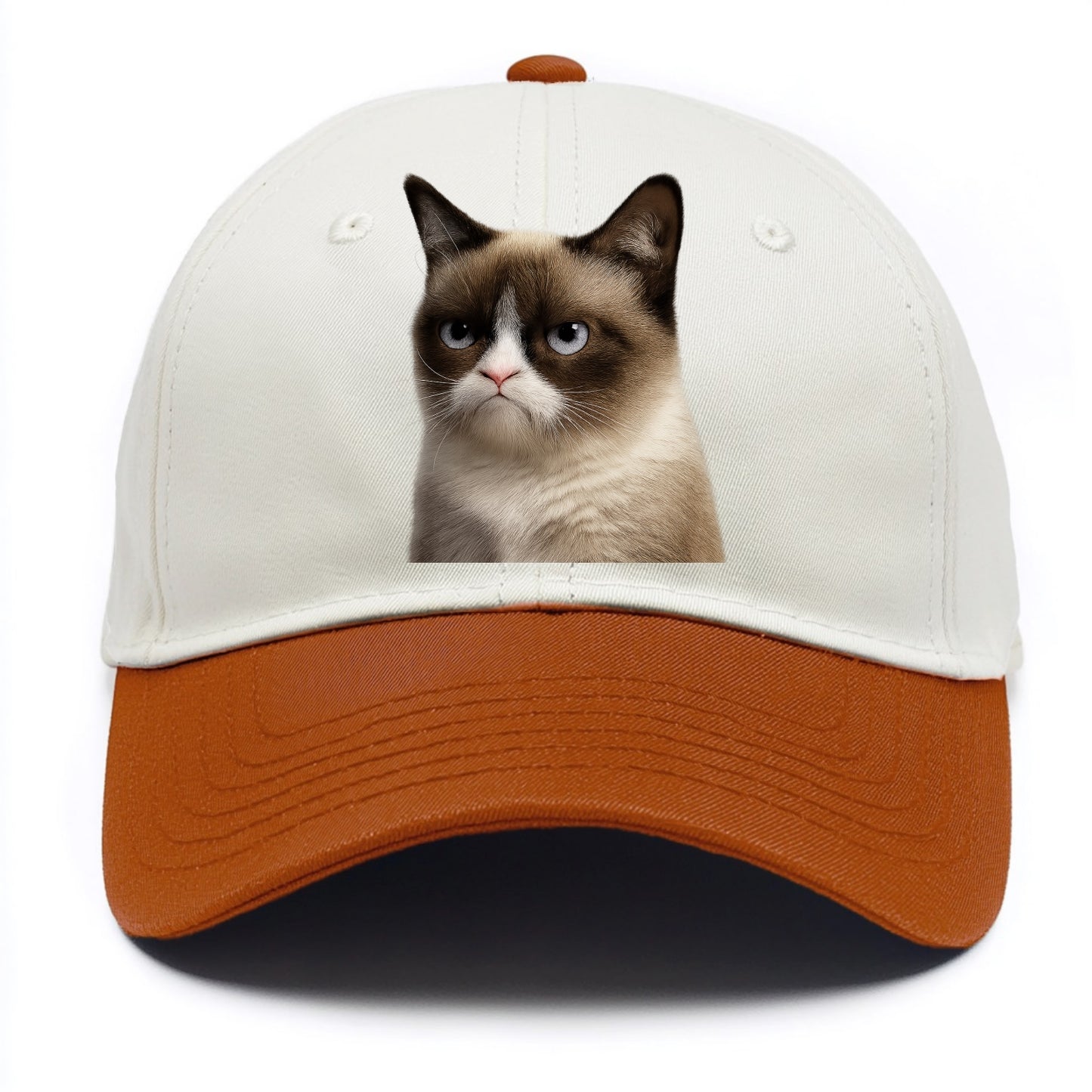 Grumpy Cat Expression  - Two Tone Cap - Orange