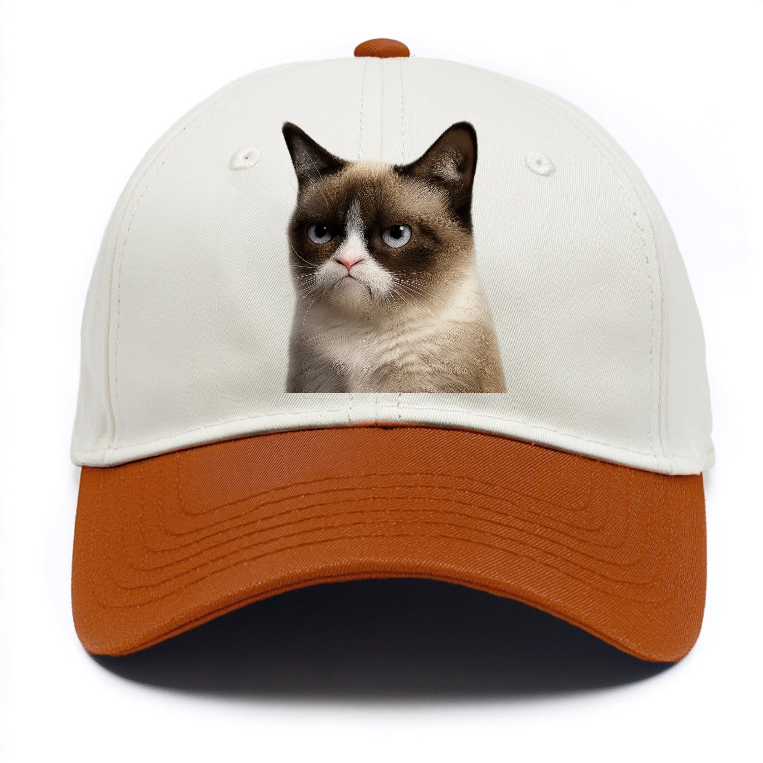 Grumpy Cat Expression  - Two Tone Cap - Orange