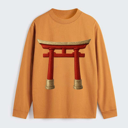 Japanese Torii Gate  - Classic Long Sleeve Shirt - Orange