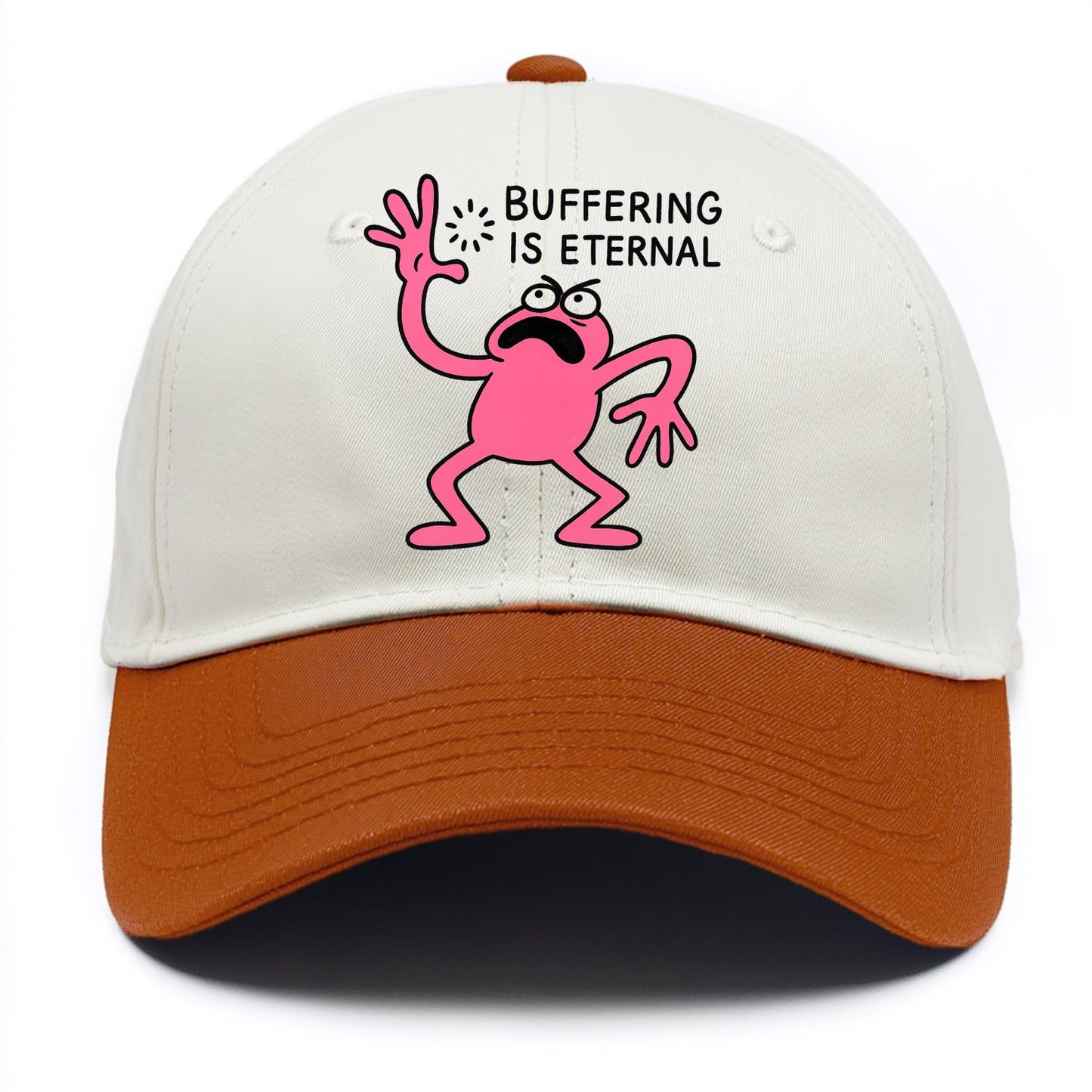 BUFFERING IS ETERNAL | Loading circle dizzy - Two Tone Cap - Orange