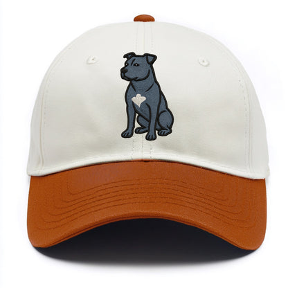 American Staffordshire Terrier - Blue embroidered design - Two Tone Cap - Orange