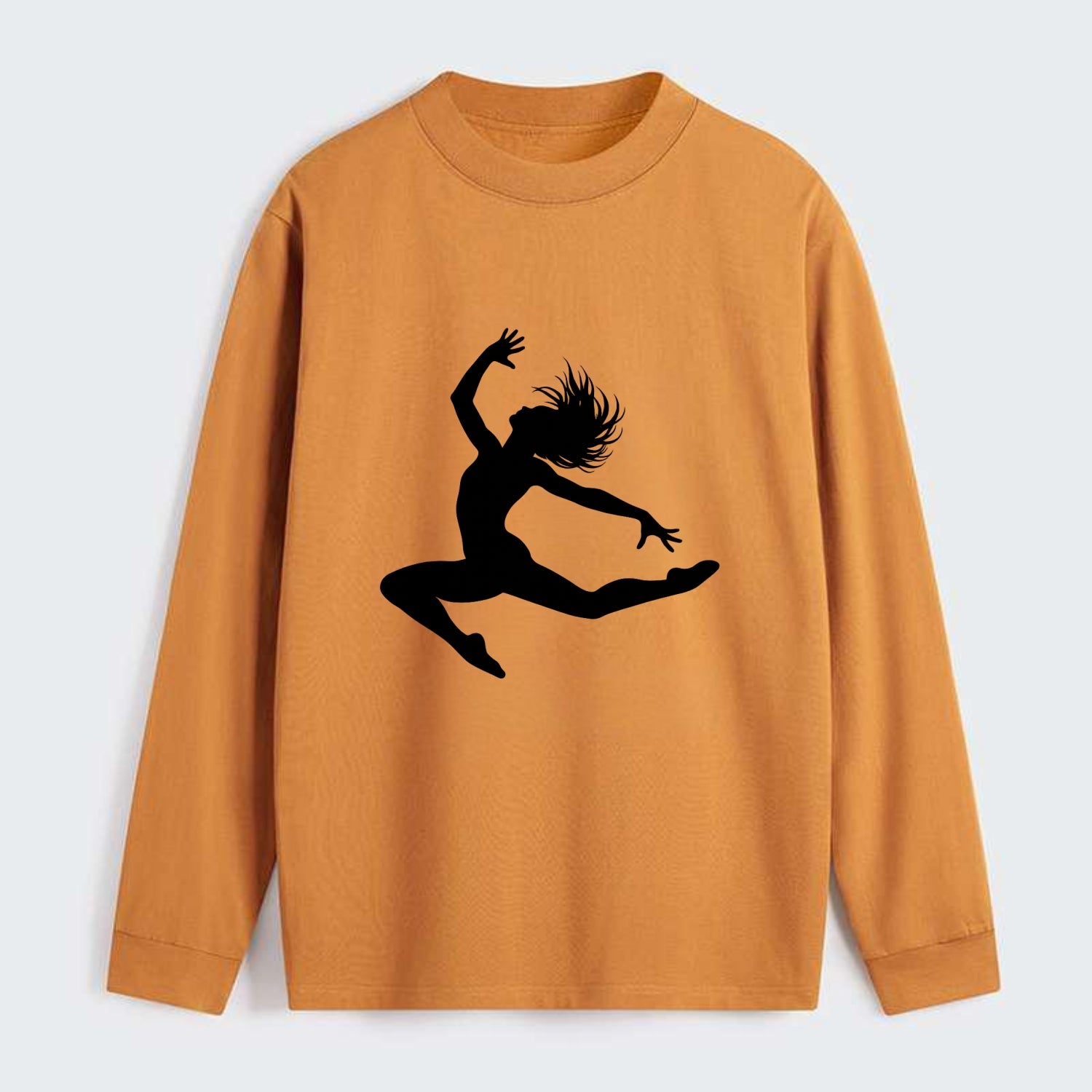Contemporary dancer leap mid-air - Classic Long Sleeve Shirt - Orange