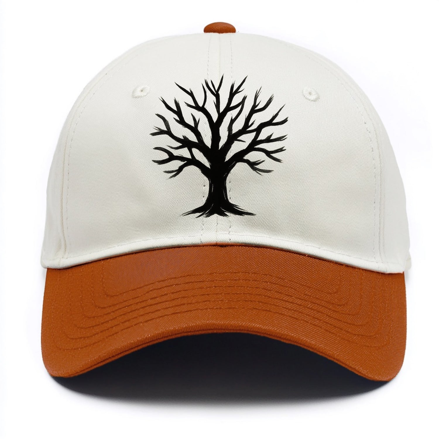 Tree with many branches - community strength ink art - Two Tone Cap - Orange