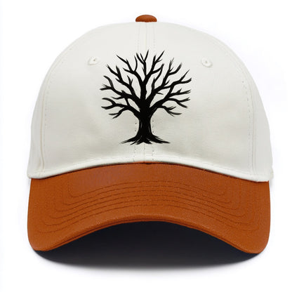 Tree with many branches - community strength ink art - Two Tone Cap - Orange
