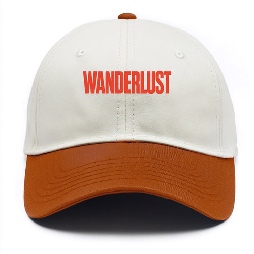 Bold typography design - WANDERLUST - desire to travel, explore the world - Two Tone Cap