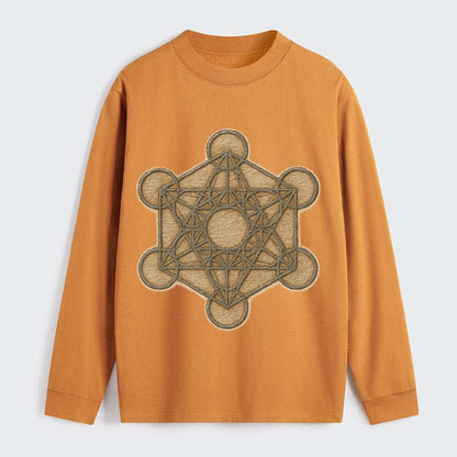 Metatron's Cube  - Classic Long Sleeve Shirt - Orange