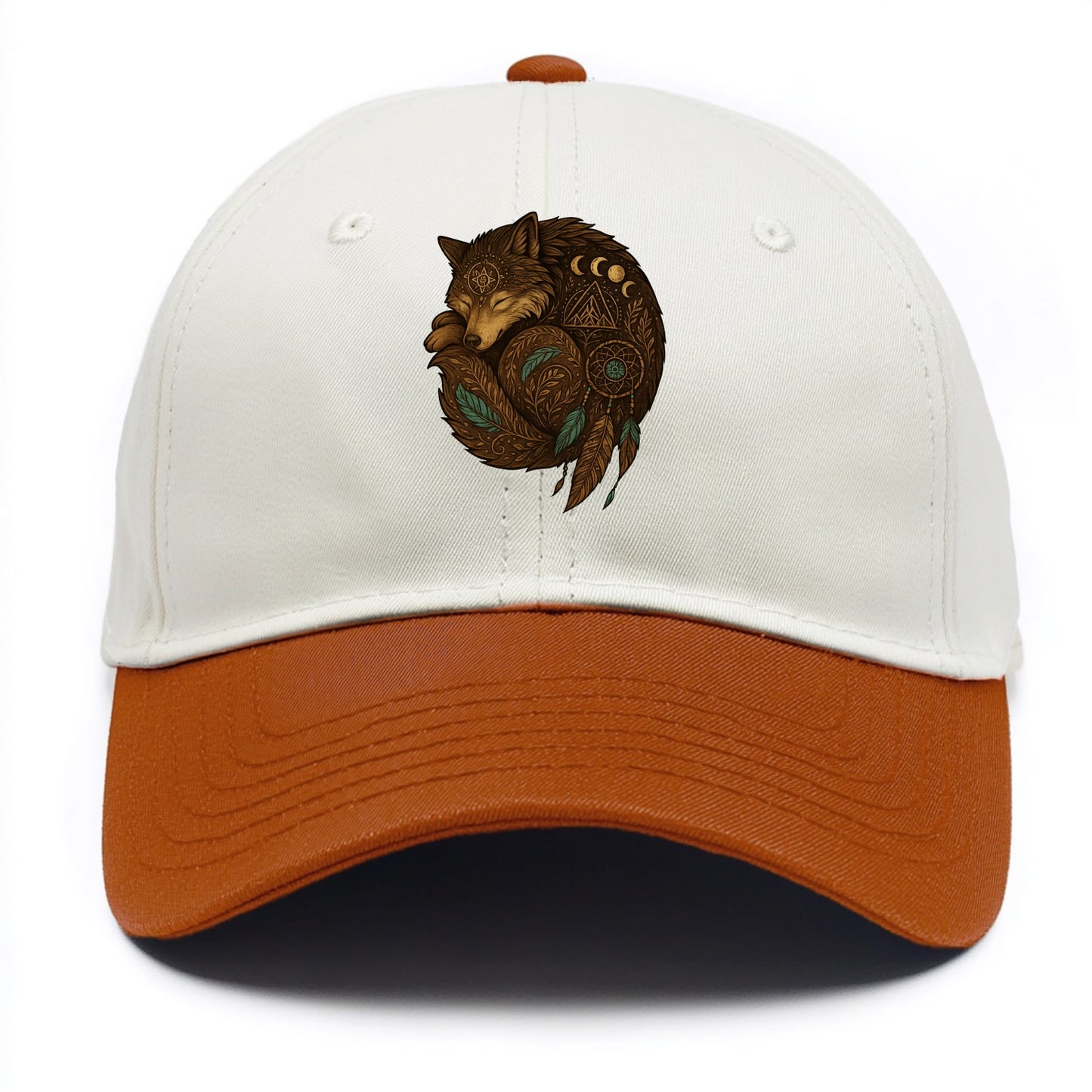 Sleeping Wolf Peace  - Two Tone Cap - Orange