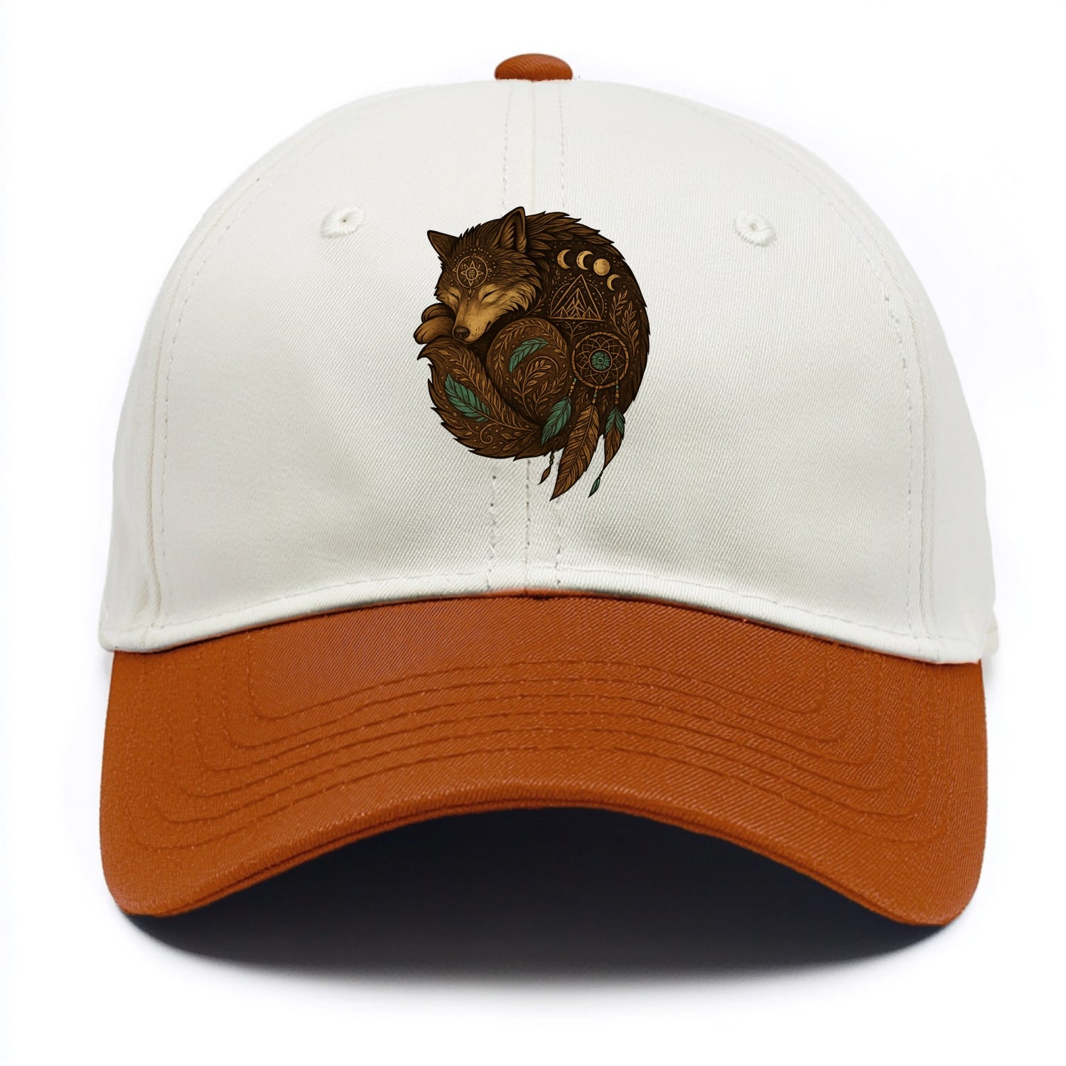 Sleeping Wolf Peace  - Two Tone Cap - Orange