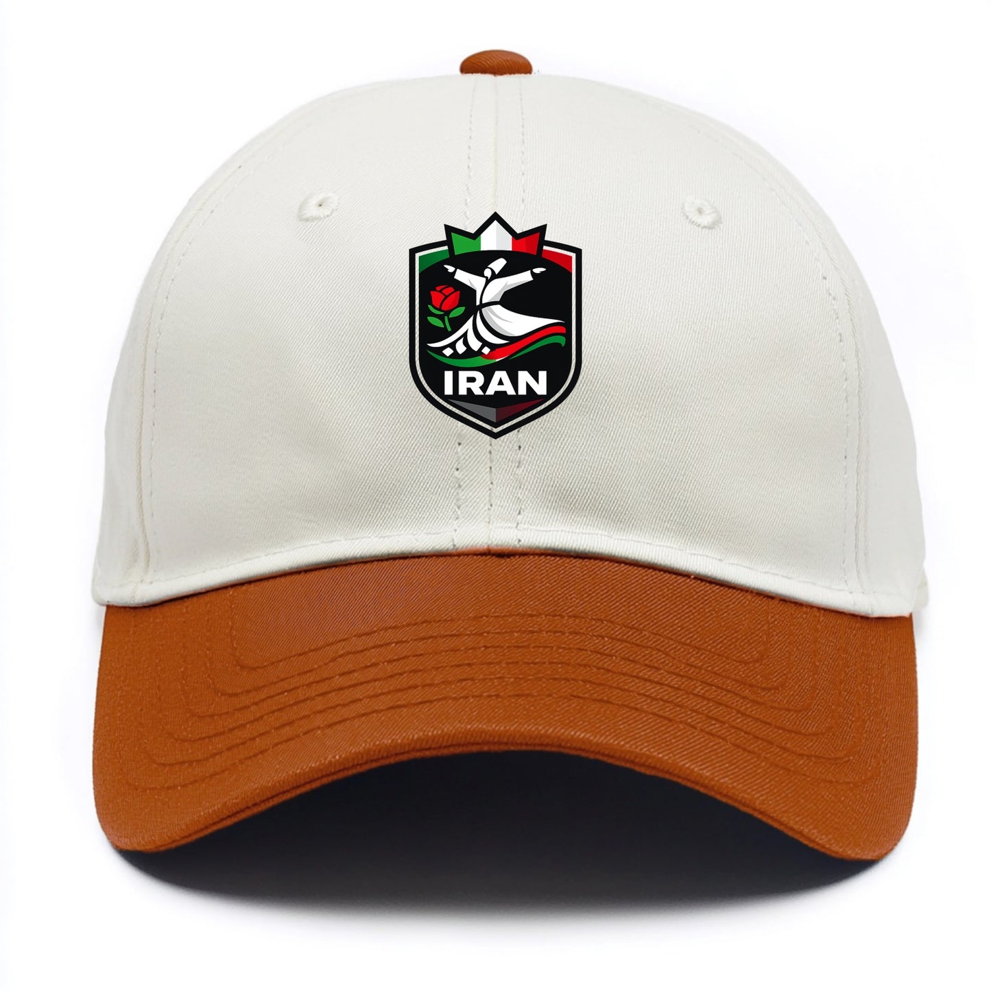 Iran Rumi Poetry Badge - Two Tone Cap - Orange