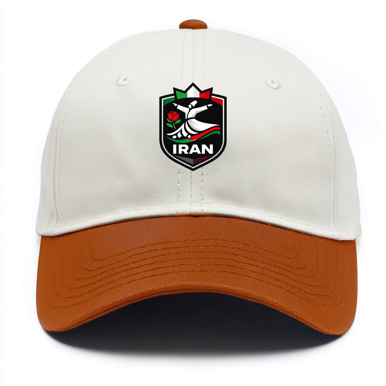 Iran Rumi Poetry Badge - Two Tone Cap - Orange