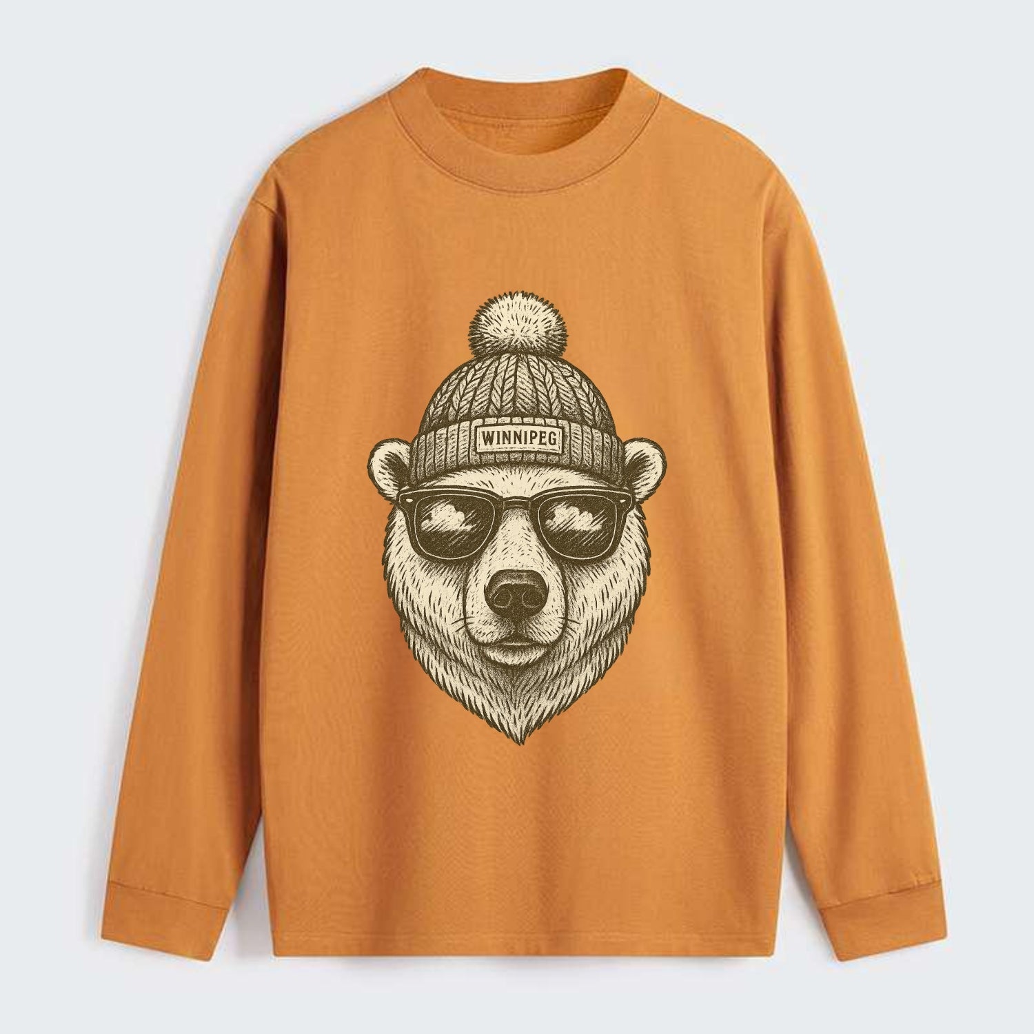 Winnipeg Polar Bear wearing Winnipeg bea - Classic Long Sleeve Shirt - Orange