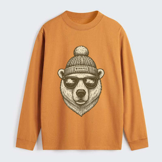 Winnipeg Polar Bear wearing Winnipeg bea - Classic Long Sleeve Shirt - Orange