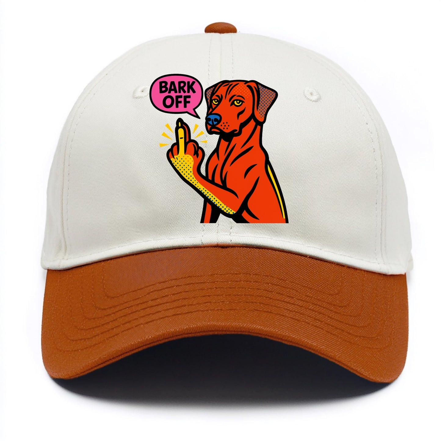 Rhodesian Ridgeback with distinctive ridge on back, athletic muscular paw up - Two Tone Cap - Orange