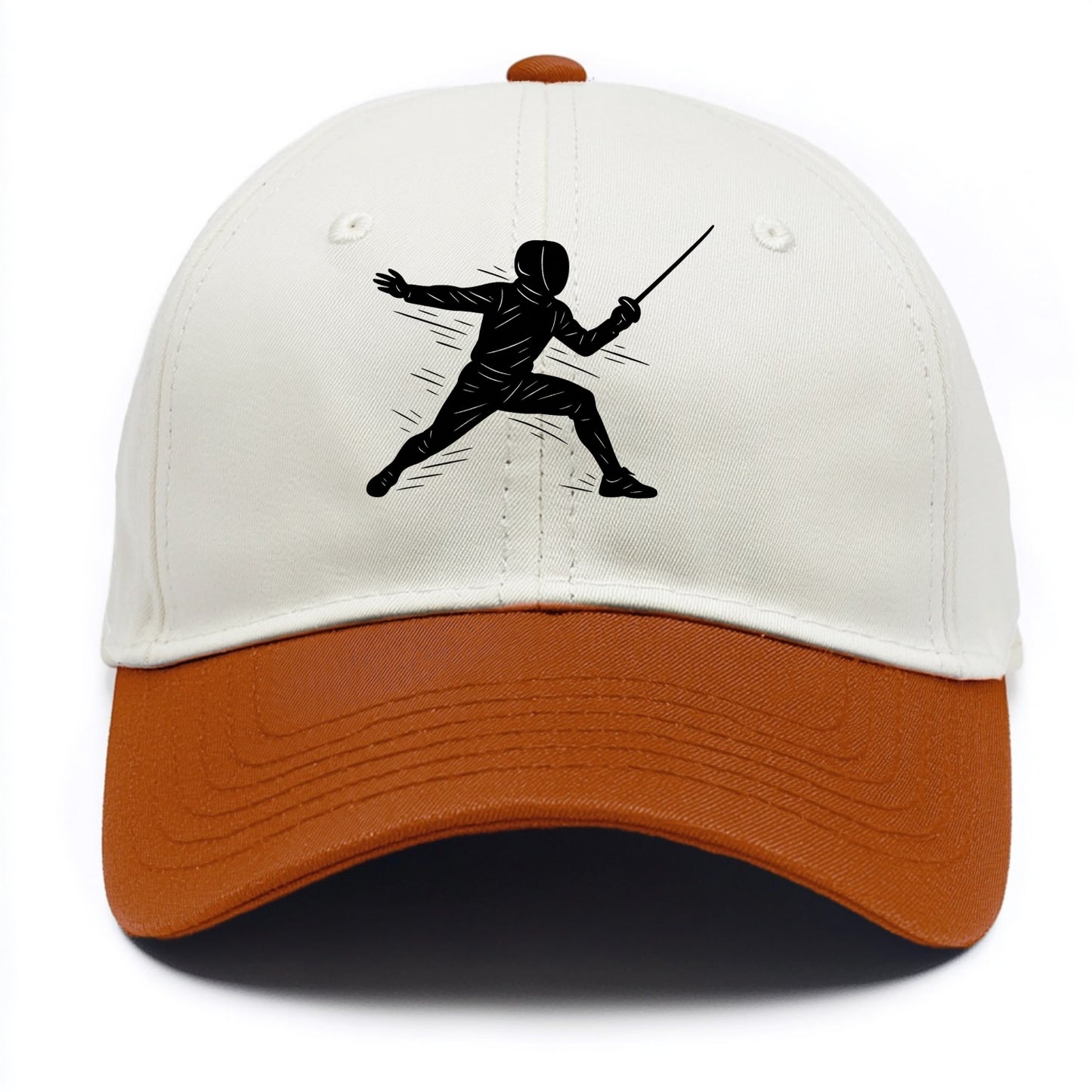 Fencer lunging attack position - Two Tone Cap - Orange