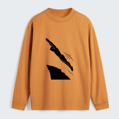 Cliff diver perfect form - Classic Long Sleeve Shirt - Orange