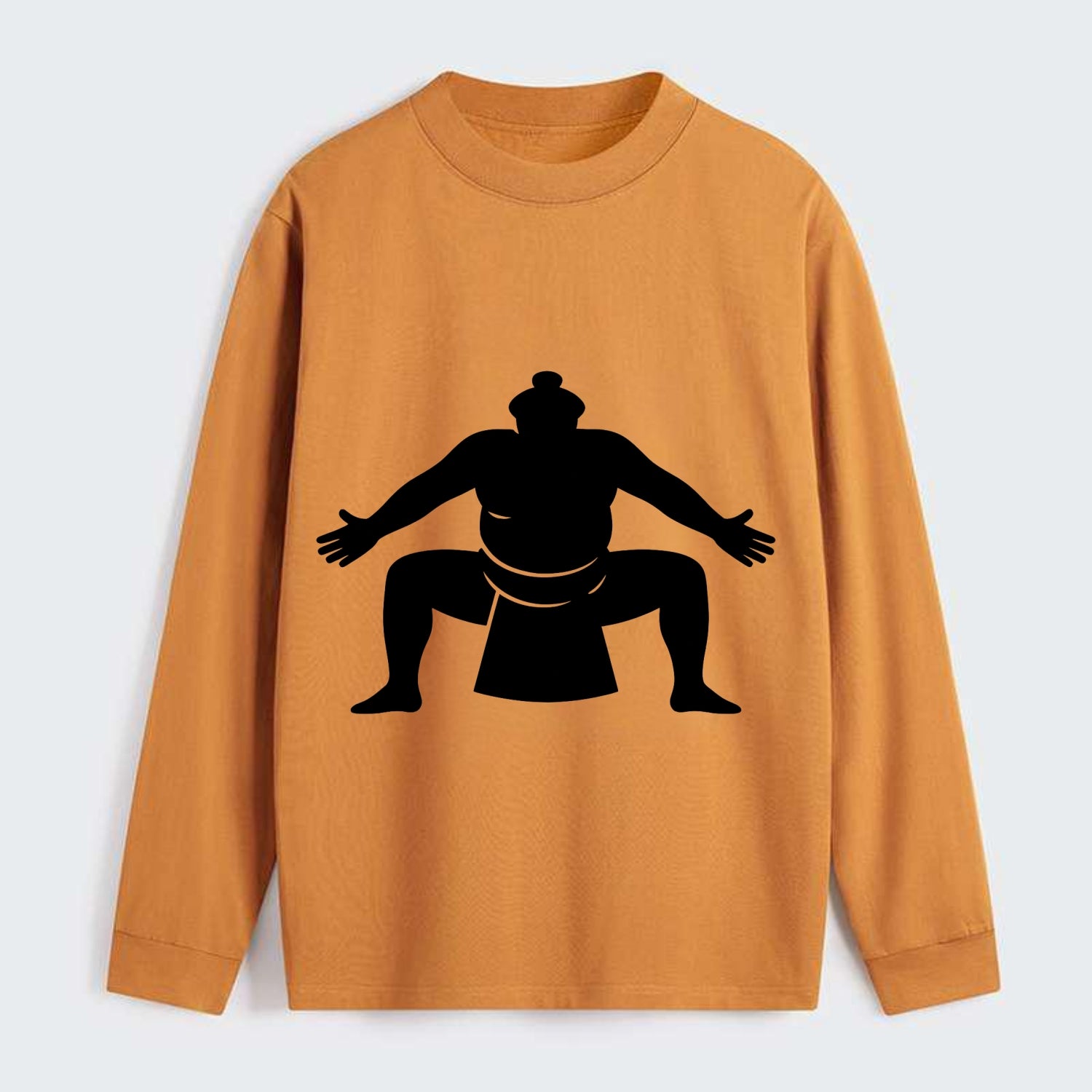 Japanese sumo wrestler ceremonial stance - Classic Long Sleeve Shirt - Orange
