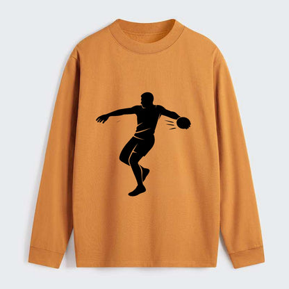 Discus thrower spinning release - Classic Long Sleeve Shirt - Orange