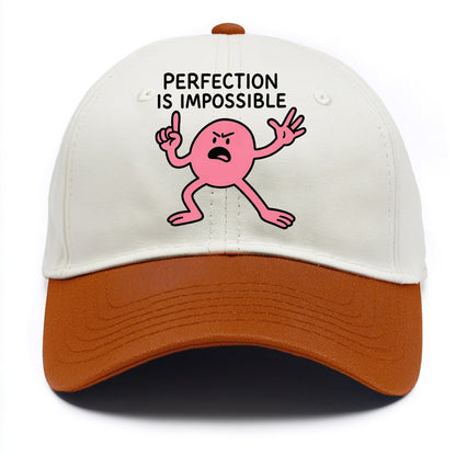 PERFECTION IS IMPOSSIBLE | Asymmetrical circle trying - Two - Two Tone Cap - Orange