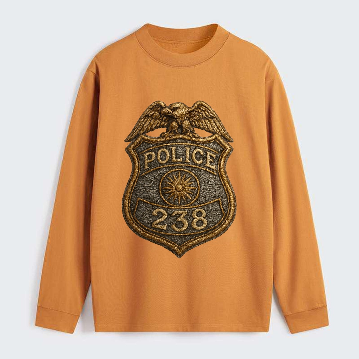 Police Badge  - Classic Long Sleeve Shirt - Orange