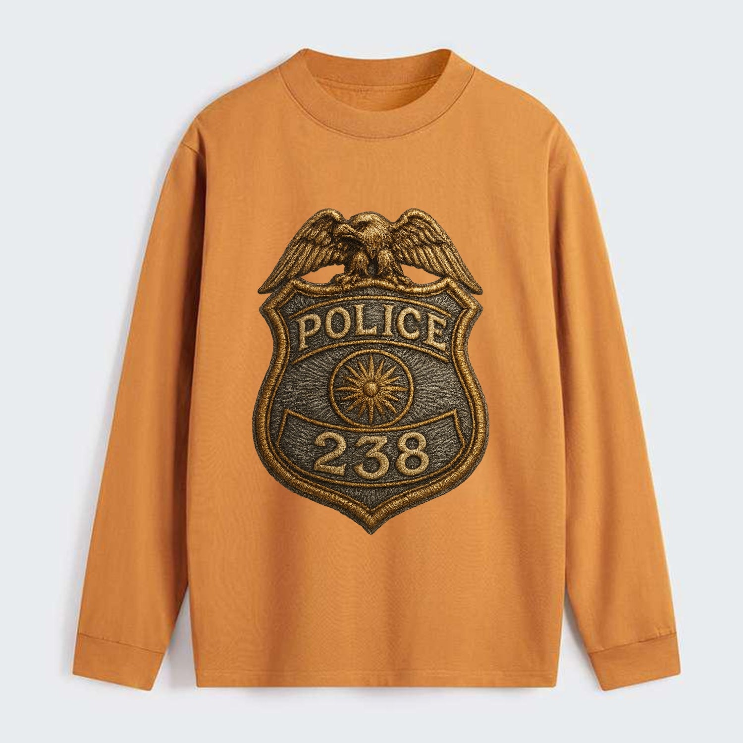 Police Badge  - Classic Long Sleeve Shirt - Orange