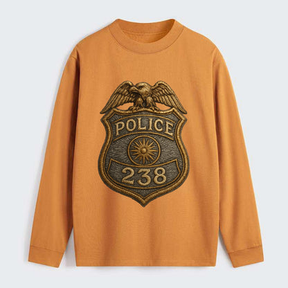 Police Badge  - Classic Long Sleeve Shirt - Orange