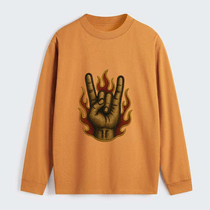 Devil Horns  - Classic Long Sleeve Shirt - Orange