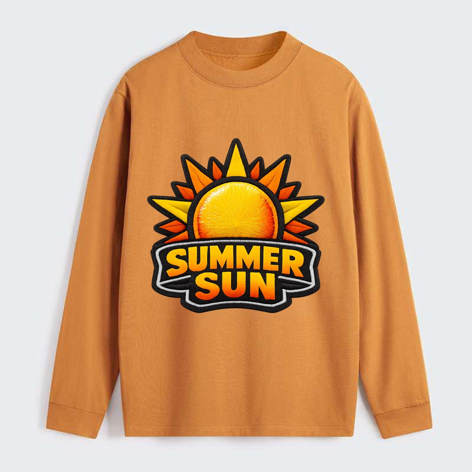 SUMMER SUN - bright sun with rays in yellow and orange , hot season - Classic Long Sleeve Shirt - Orange