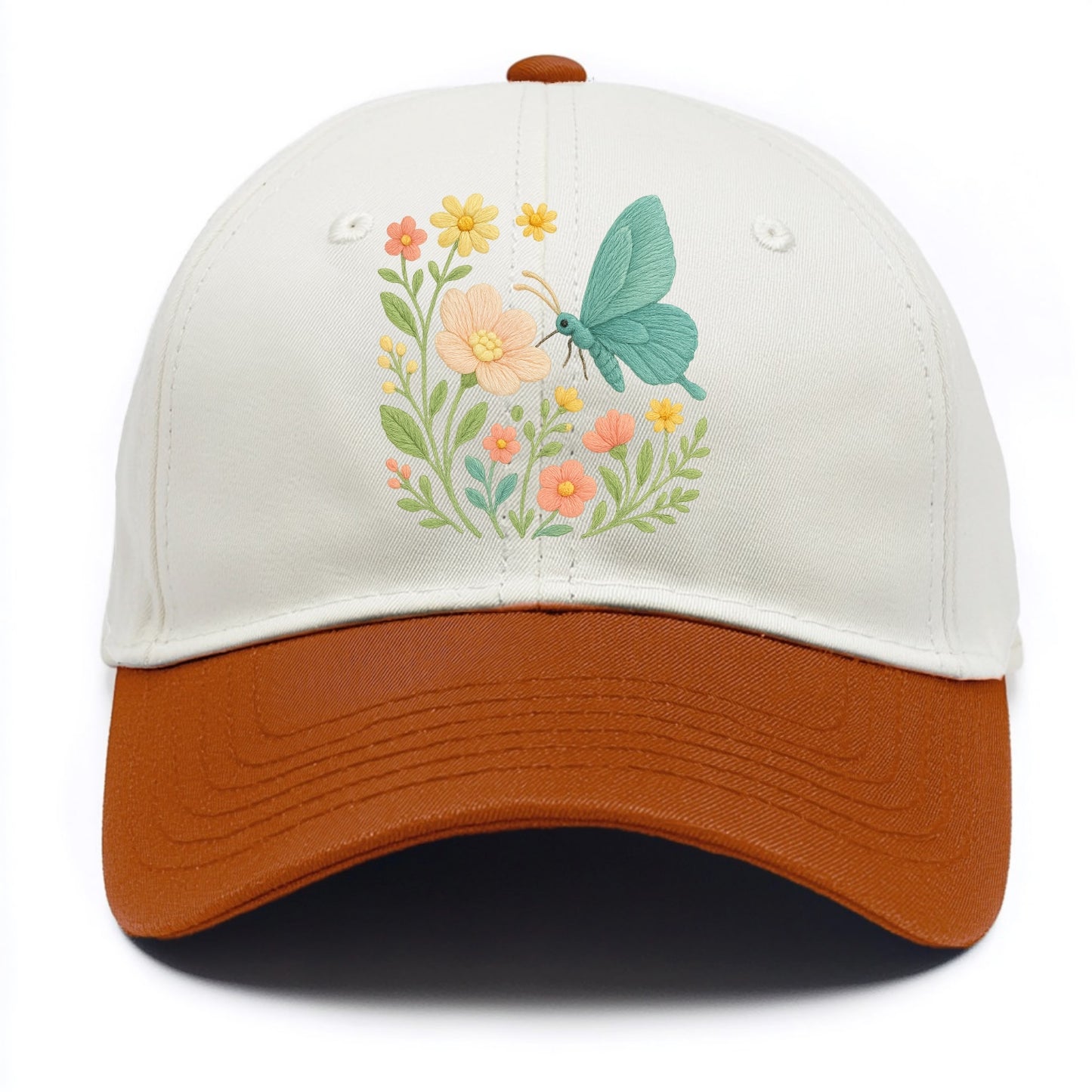 Mint Night Butterfly - Two Tone Cap - Orange