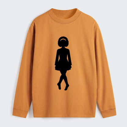 Irish step dancer traditional pose - Classic Long Sleeve Shirt - Orange