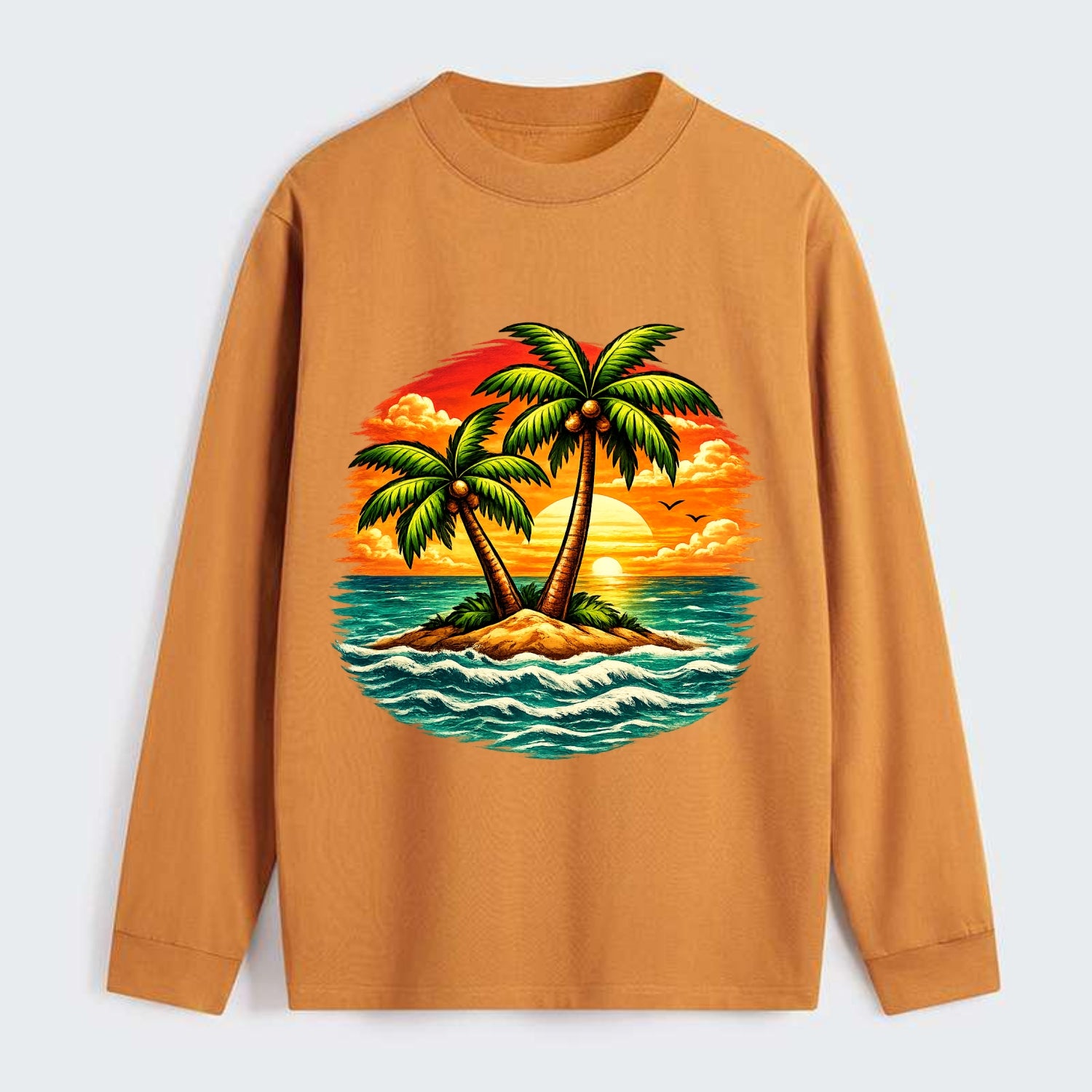 Tropical Island - Classic Long Sleeve Shirt - Orange