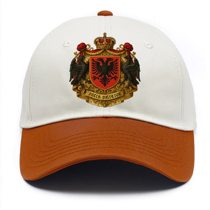 Albania Double Eagle Emblem  - Two Tone Cap - Orange