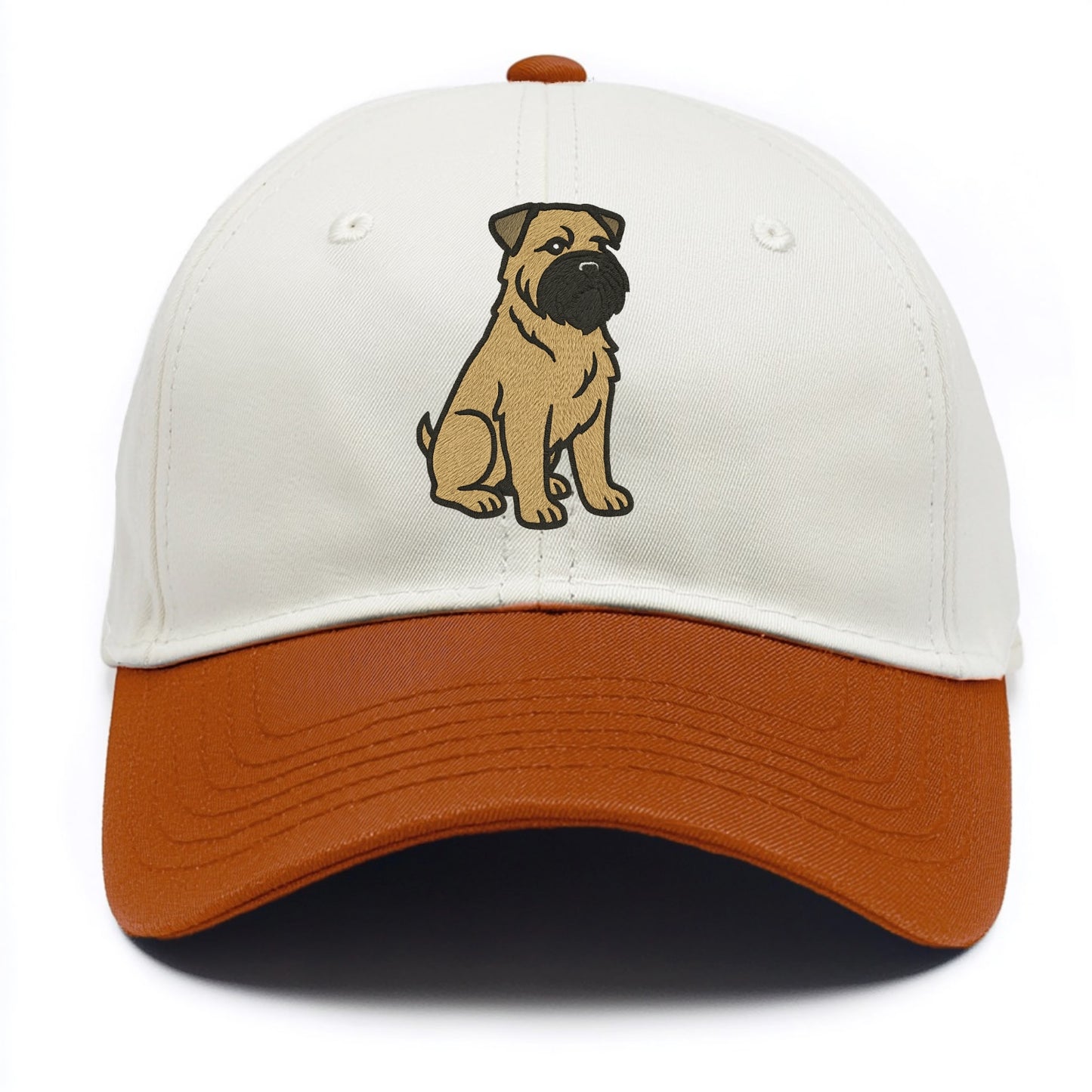 Bouvier des Flandres - Fawn rough coat embroidered design - Two Tone Cap - Orange
