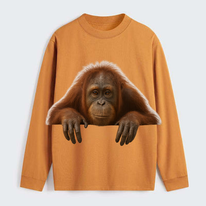 Orangutan  - Classic Long Sleeve Shirt - Orange