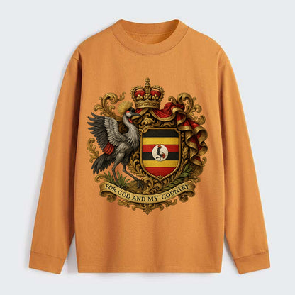 Uganda Crested Crane Emblem - Classic Long Sleeve Shirt - Orange