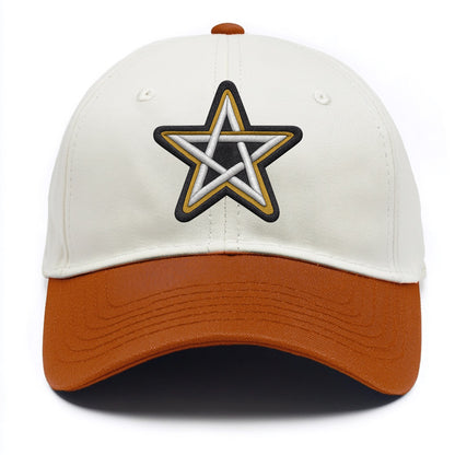 PENTAGRAM STAR - five point star in silver , protection - Two Tone Cap - Orange