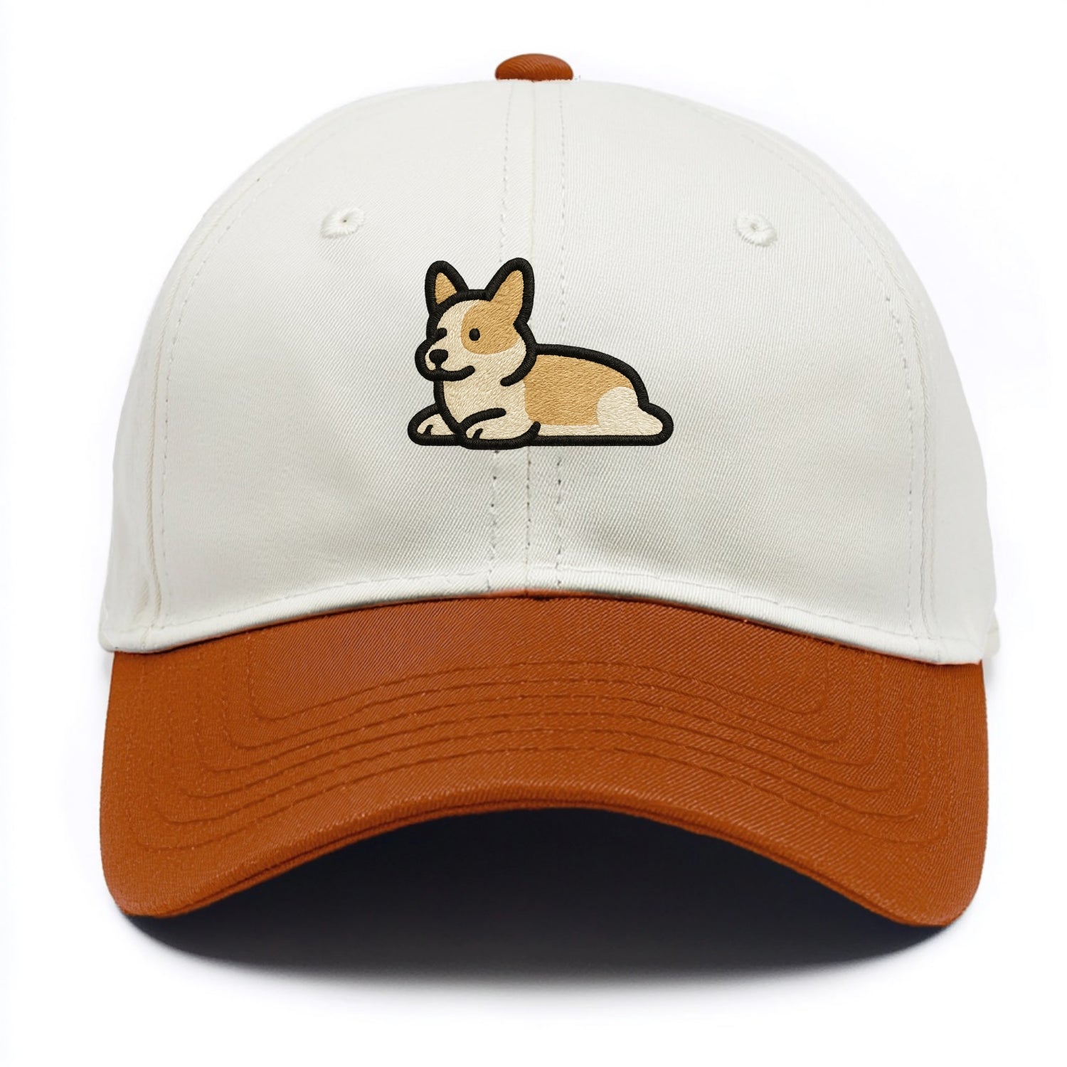 Corgi - Sploot lying position - Two Tone Cap - Orange