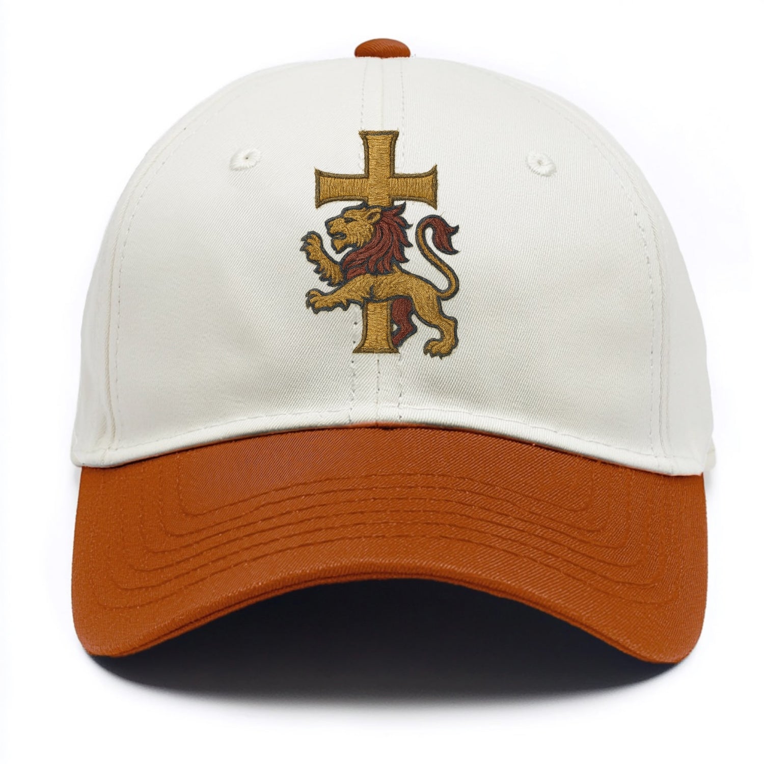 Lion and Cross  - Two Tone Cap - Orange