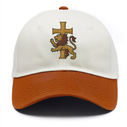 Lion and Cross  - Two Tone Cap - Orange