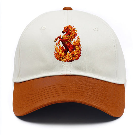 VICTORY BLAZE | Triumphant rearing horse in flames | Achievement celebration | - Two Tone Cap - Orange