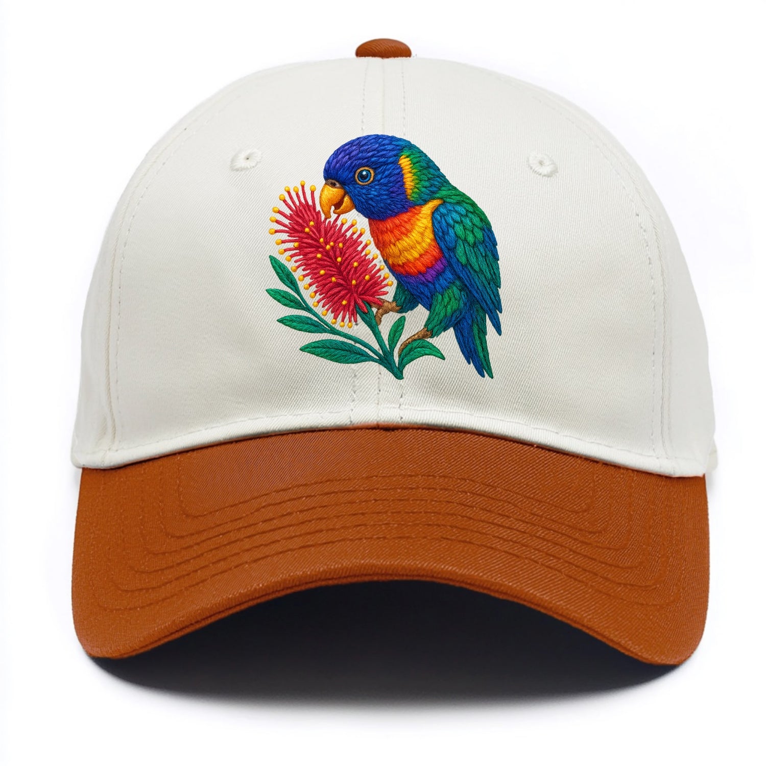 Rainbow Lorikeet Bottlebrush - Two Tone Cap - Orange
