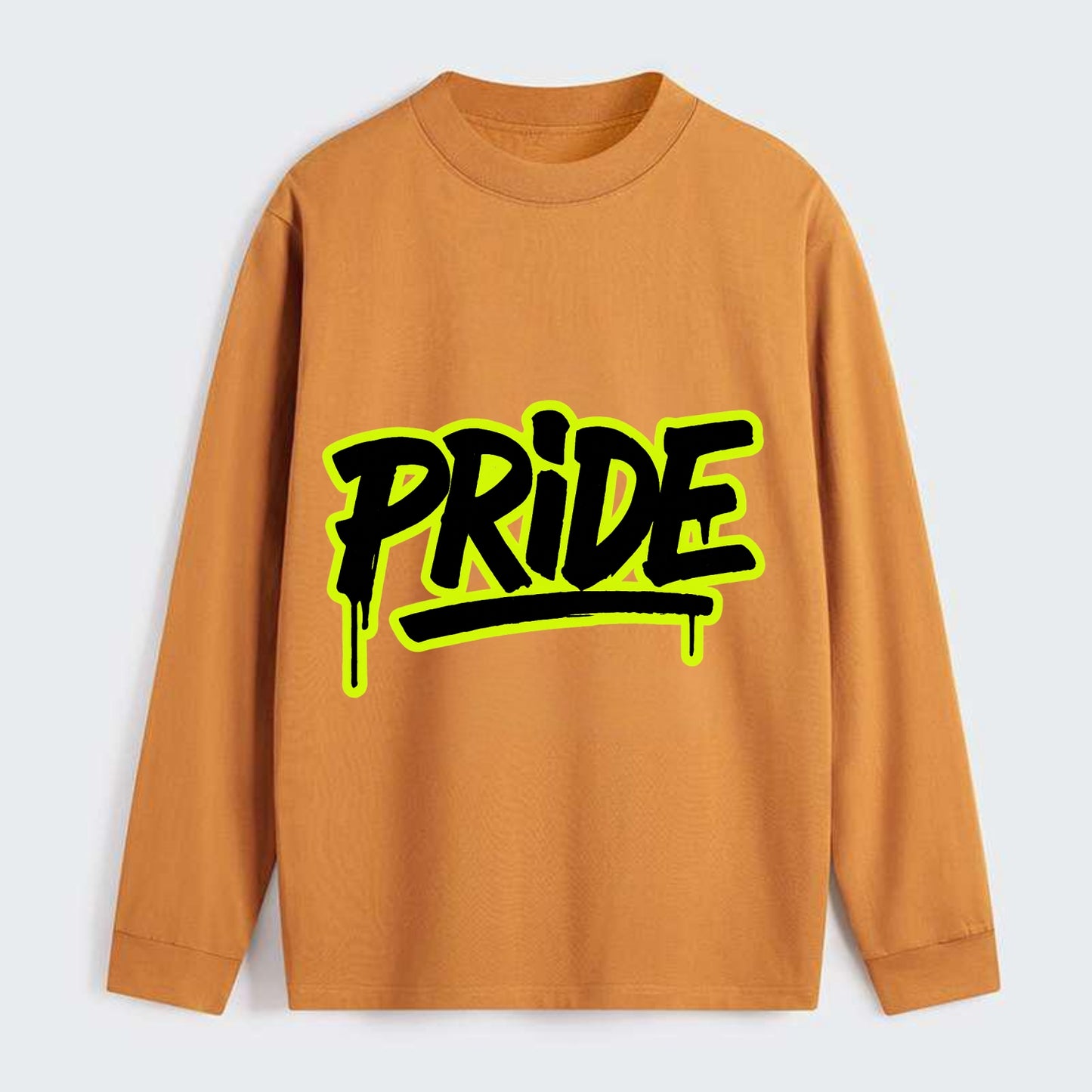 Bold typography design - "PRIDE" - dignified satisfaction, honor - Classic Long Sleeve Shirt - Orange