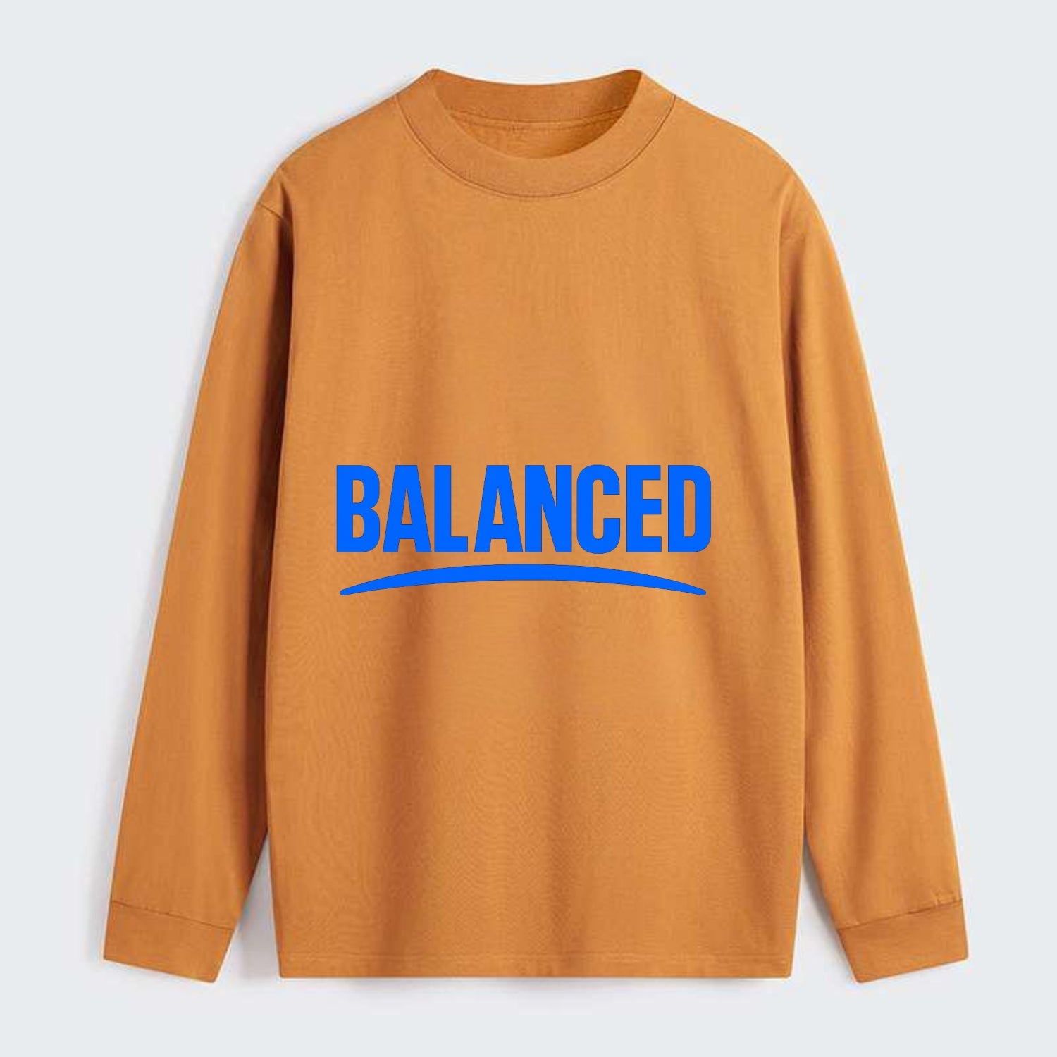 Bold typography design - "BALANCED" - harmony, equilibrium, centered - Classic Long Sleeve Shirt - Orange