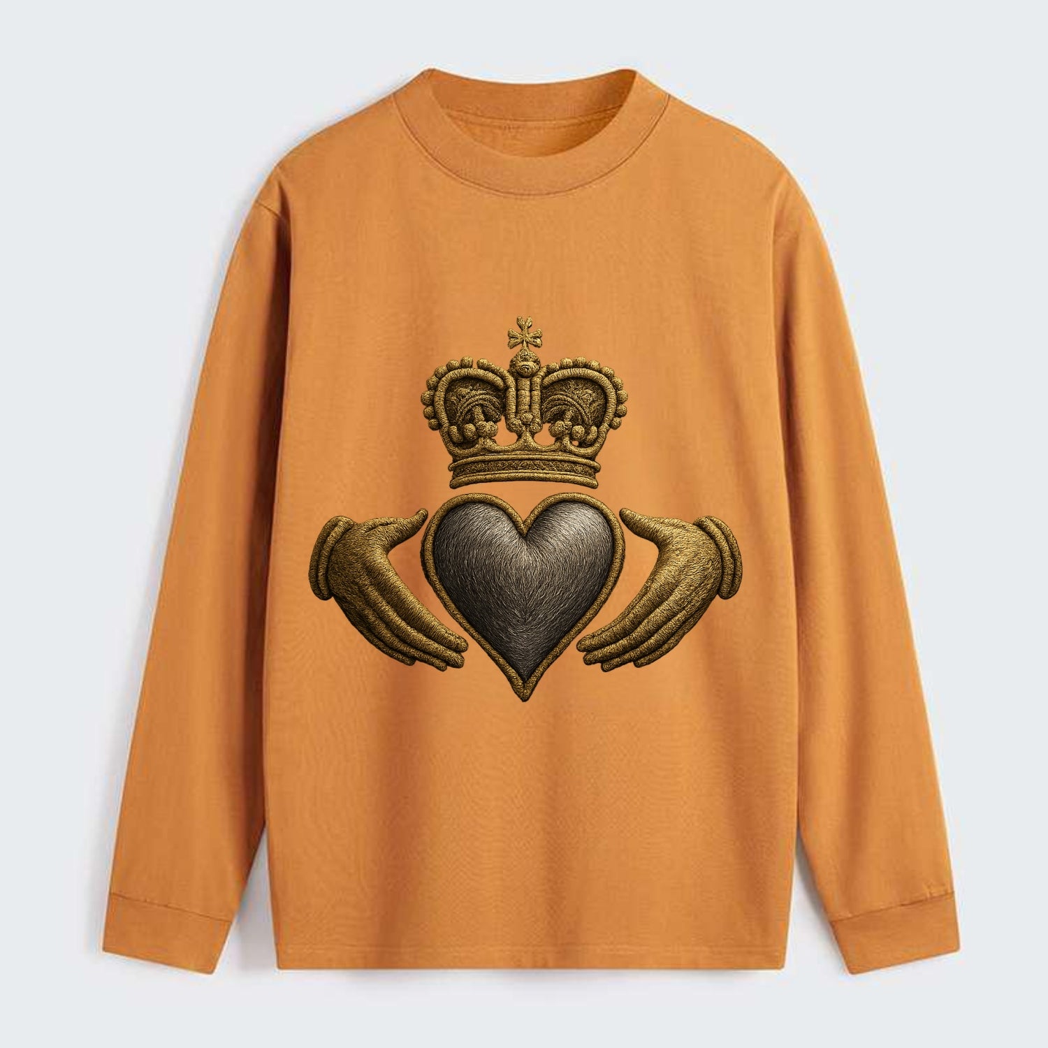 Claddagh Symbol  - Classic Long Sleeve Shirt - Orange