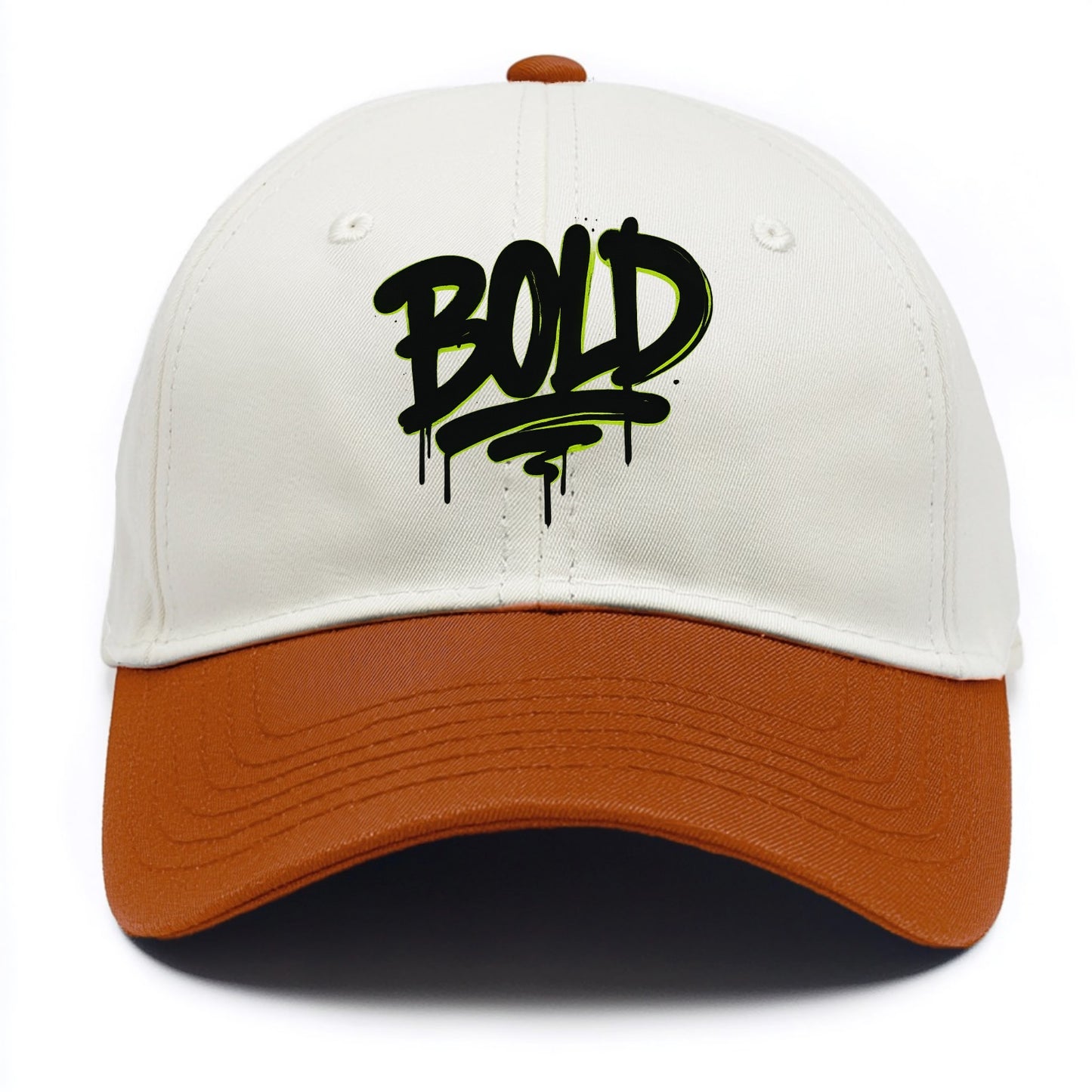 Bold typography design - "BOLD" - courageous, standing out - Two Tone Cap - Orange
