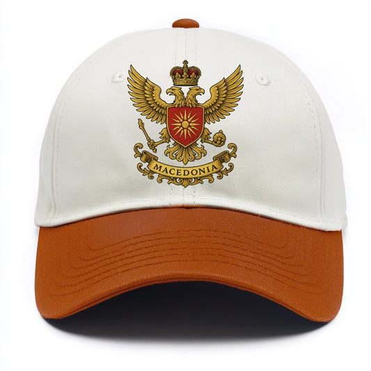 Macedonia Heritage Badge  - Two Tone Cap - Orange