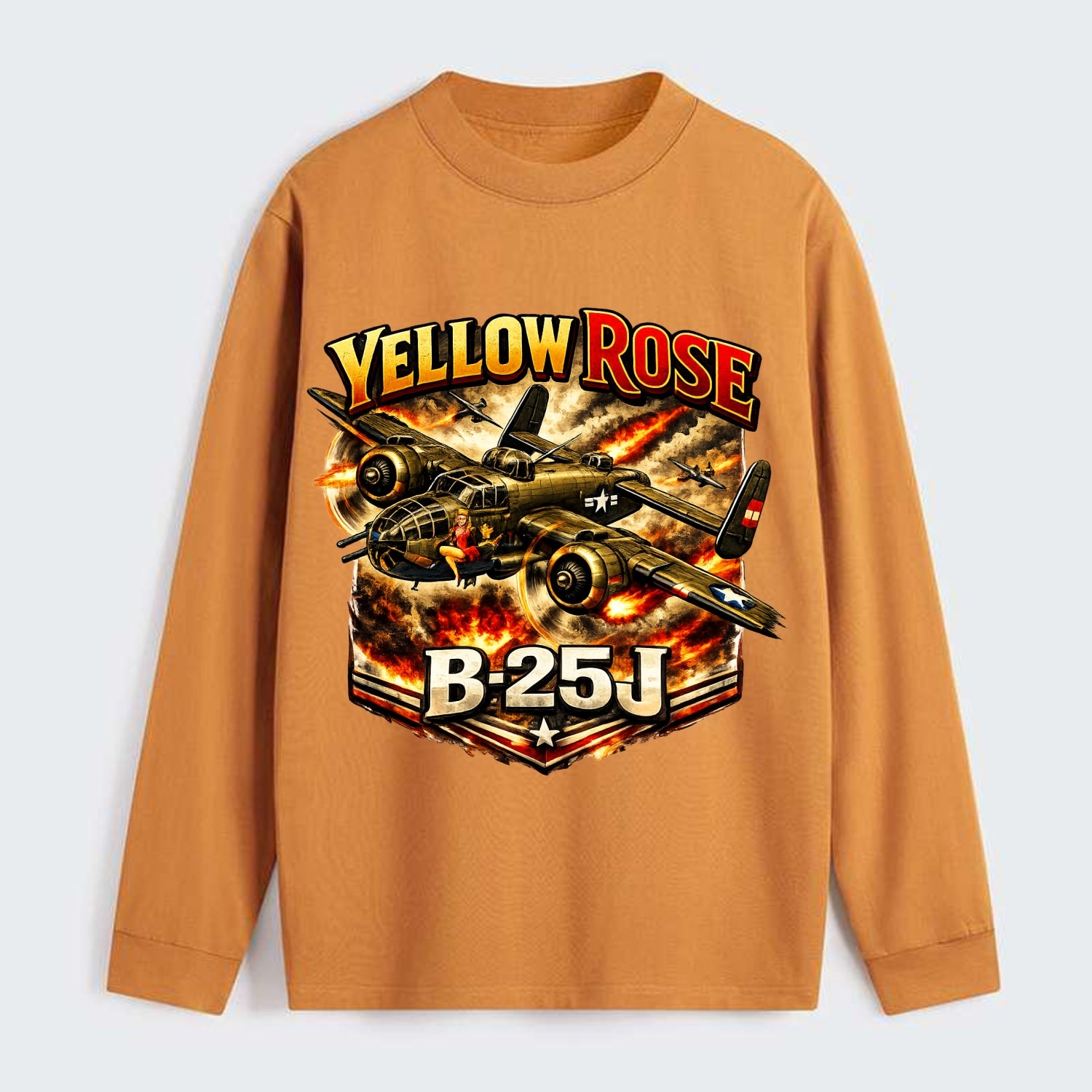 B 25j Yellow Rose - Classic Long Sleeve Shirt - Orange